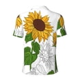 thumbnail image 3 of Vsdgher Plump Sunflower And Sketch Print Men's Short Sleeve Stretch Polo Shirt, Moisture-Wicking Performance Polo Shirt, 3 of 8
