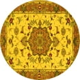 thumbnail image 1 of Ahgly Company Indoor Round Persian Yellow Traditional Area Rugs, 6' Round, 1 of 4