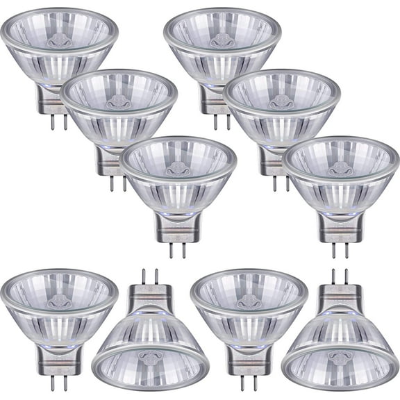 10 Pieces Halogen Light Bulbs MR11 12V FTD Halogen Spotlight Bulbs, GU4 Bi-Pin Base, Glass Cover, Warm White 2700K Dimmable Precision Halogen Reflector Fiber Optic Light Bulb (20 Watt)