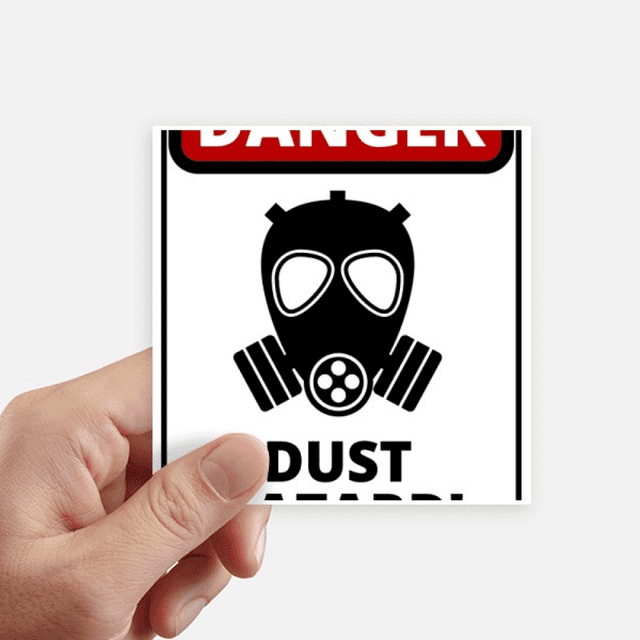 Danger Symbol Dust Hazard Warning Signs Sticker Square Waterproof Stickers Wallpaper Car Decal