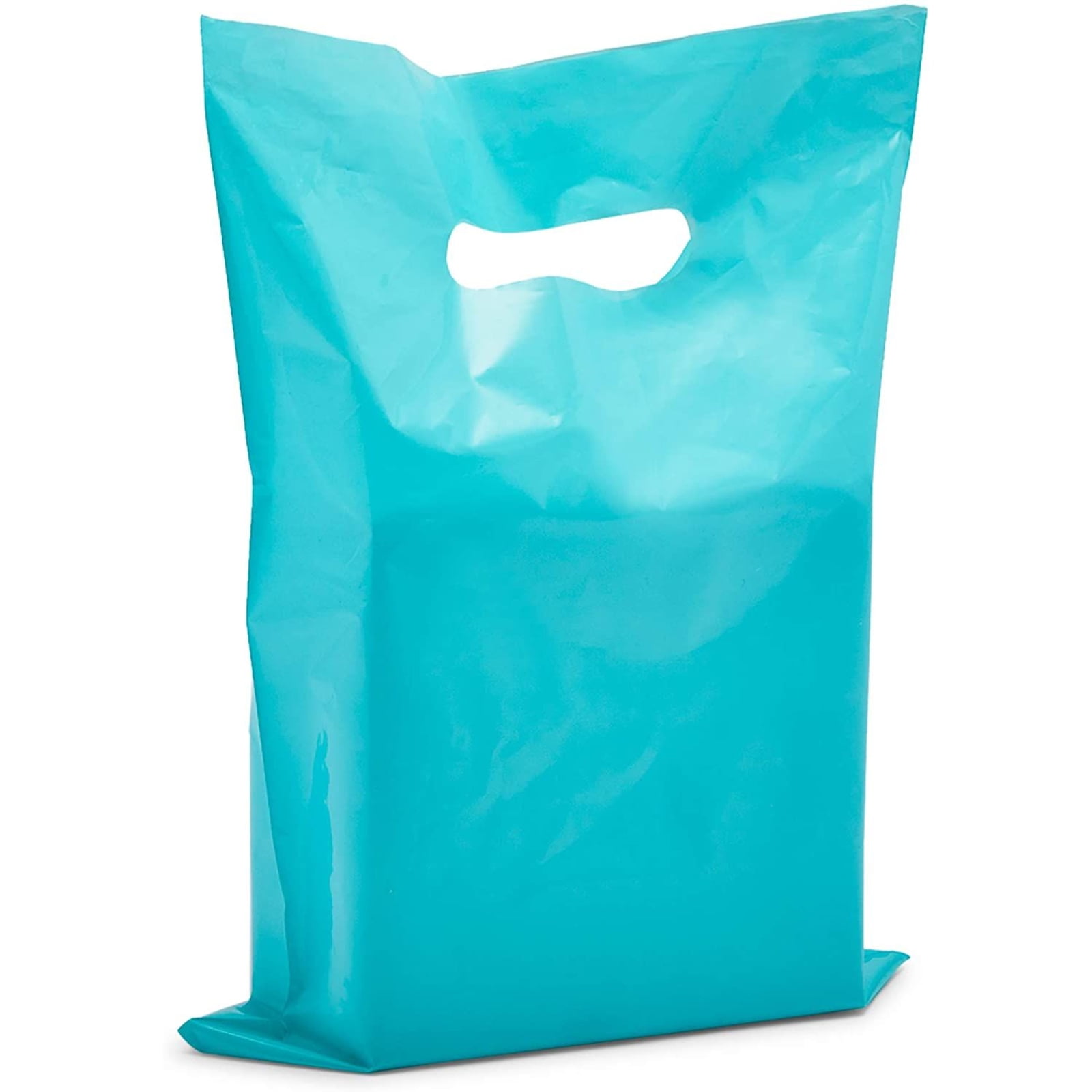Low Density Retail Clothes Shopping Bag Teal Glossy with Die-Cut Handles 9 x 12 Boutiques and Souvenirs 100 Pack 9 x 12 MWS 1.25 Mil LDPE for Stores Plastic Merchandise Bags 