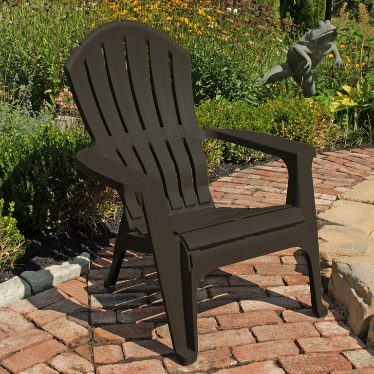 Real Comfort Outdoor Resin Stackable Adirondack Chair Black Walmart