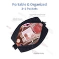 thumbnail image 4 of Bolsa de maquillaje Narwey Puffy acolchada para mujer de viaje, color negro, 4 of 6