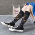 thumbnail image 5 of Xecao Casino Cards Poker print thigh-high socks, crafted for both men and women with a stretchy, high-opaque design perfect for daily wear, 5 of 6