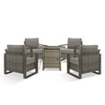 thumbnail image 2 of PARKWELL 5 Piece Patio Fire Pit Sets,All-Weather Conversation Set with 4 Wicker Lounge Chairs and 30" Fire Pit Table,Outdoor Patio Seating Furniture Set for Backyard Gatherings, Gray/Gray, 2 of 11