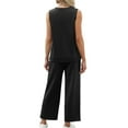 thumbnail image 3 of Dvprdro 2 Piece Outfit Sets for Women Summer Vacation 2025 Summer Sleeveless V Neck Tops and Sweatpants Sets Spring Active Tracksuit Lounge Sets Black Sizes XL, 3 of 5