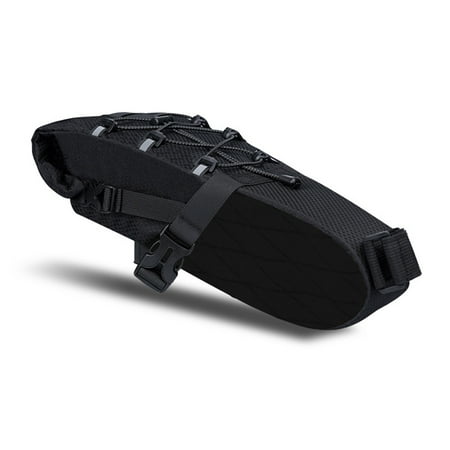 Bicycle Saddle Storage Bag 5.8L Capacity Waterproof Reflective Road Mountain Bike Seat Rear Tail Bag Organizer Pouch Cycling Bike Accessories -Black