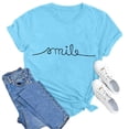 thumbnail image 4 of Women's Graphic T-Shirts Summer Short Sleeve Top Tee Clothes for Ladies Sky Blue L, 4 of 4