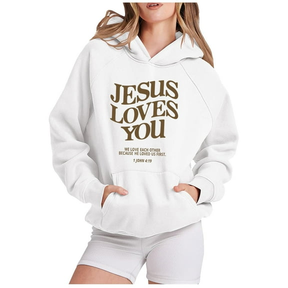 Womens Hoodie Long Sleeve Hoodie Womens Hoodies Pullover Cozy Sweatshirts for Women White Sweatshirt for Women Cute Fall Clothes Young Women