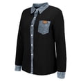 thumbnail image 4 of Lightweight Sweaters for Women Long Sleeve Button Up Collared Sweaters with Denim Collar Vintage Outfits, 4 of 5