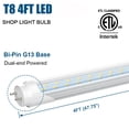thumbnail image 5 of T8 4ft LED Tube Light Bulbs,Dual Row 28W 6500K,Dual-end Powered,ETL Listed,25-Pack, 5 of 6