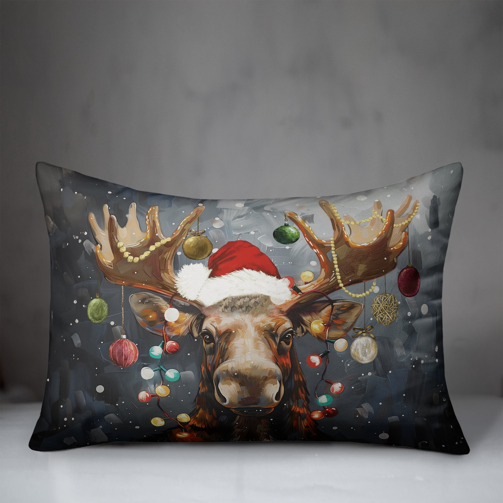 Creative Products Painty Christmas Moose 20 x 14 Indoor / Outdoor Pillow