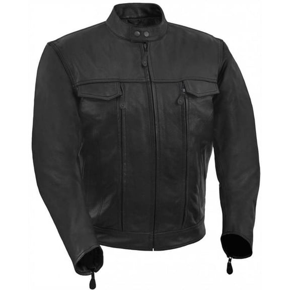 True Element Men's Vented Scooter Style Jacket with 2 Utility Storage Pockets (Black, Large)