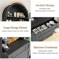 thumbnail image 3 of Pipleo 71" Tall Arched Kitchen Pantry Cabinet, Modern Kitchen Storage Cabinets with Hidden Drawer and Spacious Countertop, Wooden Storage Pantry Cabinet for Living Room, Dining Room, 3 of 7