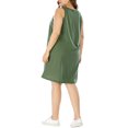 thumbnail image 4 of MAWCLOS Robe d'Été Femme Col en U Mini Robes Courtes Sans Manches Robe T-Shirt Décontractée Imprimé Pissenlit Vert Armée m, 4 of 6