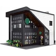 Modern Coffee House Architecture Street View Creator Modular City Set Building Blocks House | General Jim's Toys | Compatible with Lego, Cobi, Wange, Sembo and all major brick building brands.