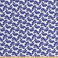 thumbnail image 1 of Abstract Fabric by the Yard, Illustration of Leafy Shapes Branches Ornamental Dutch Style, Decorative Upholstery Fabric for Sofas and Home Accents, Persian Blue White by Ambesonne, 1 of 4