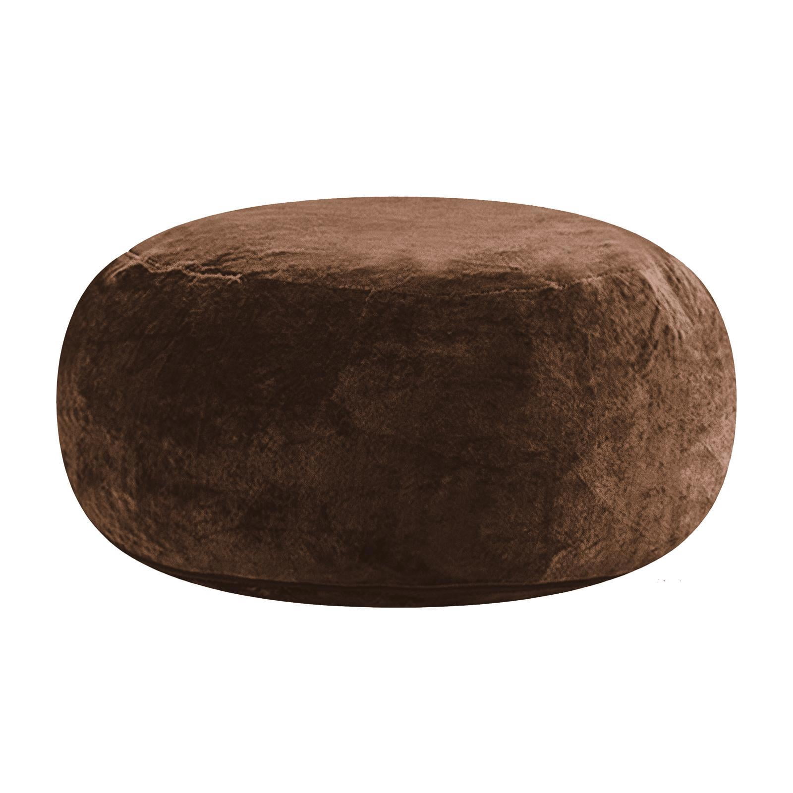 Hommoo 4FT Bean Bag Chair, Memory Foam Filling Soft Sofa with Flannel Cover, Round Sofa for Living Room, Bedroom, College Dorm, Coffee
