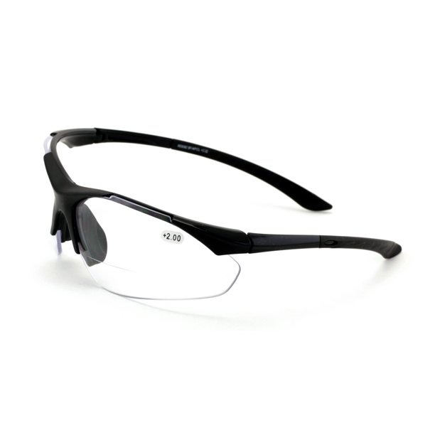 BiFocal Sport Shield Reading Glasses Lightweight Half Rim Clear Lens