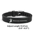 thumbnail image 2 of Black Melanoma Awareness Ribbon Bracelets for Men Women,Adjust Black Silicone Ribbon Rubber Wristband Skin Cancer Black Lives Matter Melanoma Awareness Bracelet Support Recovery Gift, 2 of 3