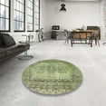 thumbnail image 4 of Ahgly Company Machine Washable Indoor Square Contemporary Avocado Green Area Rugs, 3' Square, 4 of 7