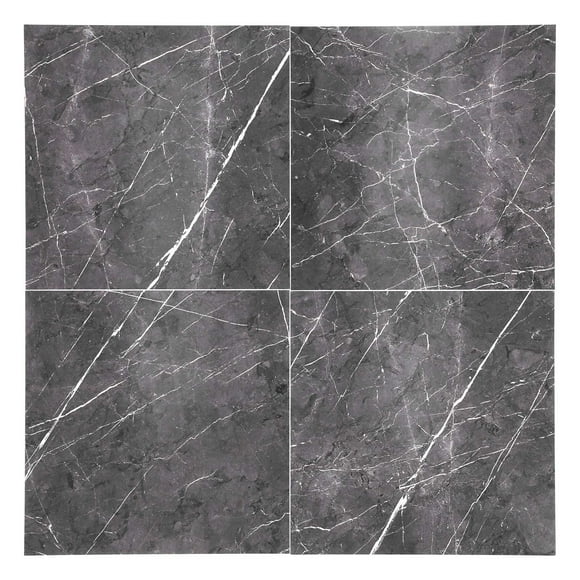 4 pegatinas de PVC gruesas para azulejos, impermeables, autoadhesivas, para cocina y baño (30 x 30 cm, DLSF02, café oscuro)