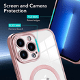 thumbnail image 6 of Magnetic Case for iPhone 14 Pro Max Case Compatible with MagSafe (6.7 inch), Military Grade Drop Protection + Camera Cover, Soft Silicone Rubber Phone Cases for iPhone 14 Pro Max, Pink, 6 of 9