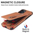 thumbnail image 4 of Dteck Wallet Case for iPhone 12 Pro Max 6.7",Shockproof Magnetic Card Slots Kickstand Carbon Fiber Phone Case Cover,Brown, 4 of 6