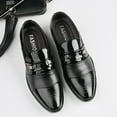thumbnail image 6 of Leozcaa Men Fashion Mens Dress Shoes Leather Shoes Loafers Pointed Lace Up Slip on Business Tuxedo Shoes, 6 of 7