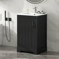 thumbnail image 2 of MIDOQIN 20" Bathroom Vanity with Sink, Free Standing Single Basin Vanity Set with Storage Rack Shelf & One Drawer, Wooden Bathroom Cabinet with Ceramic Basin, 2 of 18