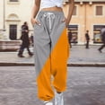thumbnail image 2 of Baberdicy Womens Sweatpants Fashion Women's Loose Colorful Casual Pants Side Pocket Autumn Drawstring Sweatpants Cute Girl Pants Simple Student Wear Sweatpants H-Orange, 2 of 4