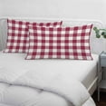 thumbnail image 4 of Plaid Red, Throw Pillow Cover, Pillowcase Protectors with Zipper, Breathable Decorative Lumbar Pillow Case Cover, Abstract Minimalistic Geometric Lattice Pillow Shams for Couch Sofa 16x24Inch, 4 of 8