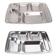 thumbnail image 2 of Stainless Steel Divided Dinner Tray Lunch Container Food Plate 4/5/6 Section, 2 of 13