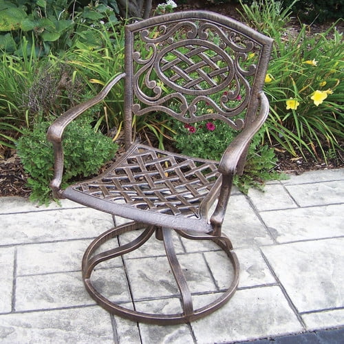 Oakland Living Mississippi Cast Aluminum Swivel Rocking Chair