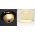 thumbnail image 3 of 18" Moderne Flush Mount Converter Kit Textured Oatmeal  Shallow Drum Lampshade 18"x18"x10", 3 of 6