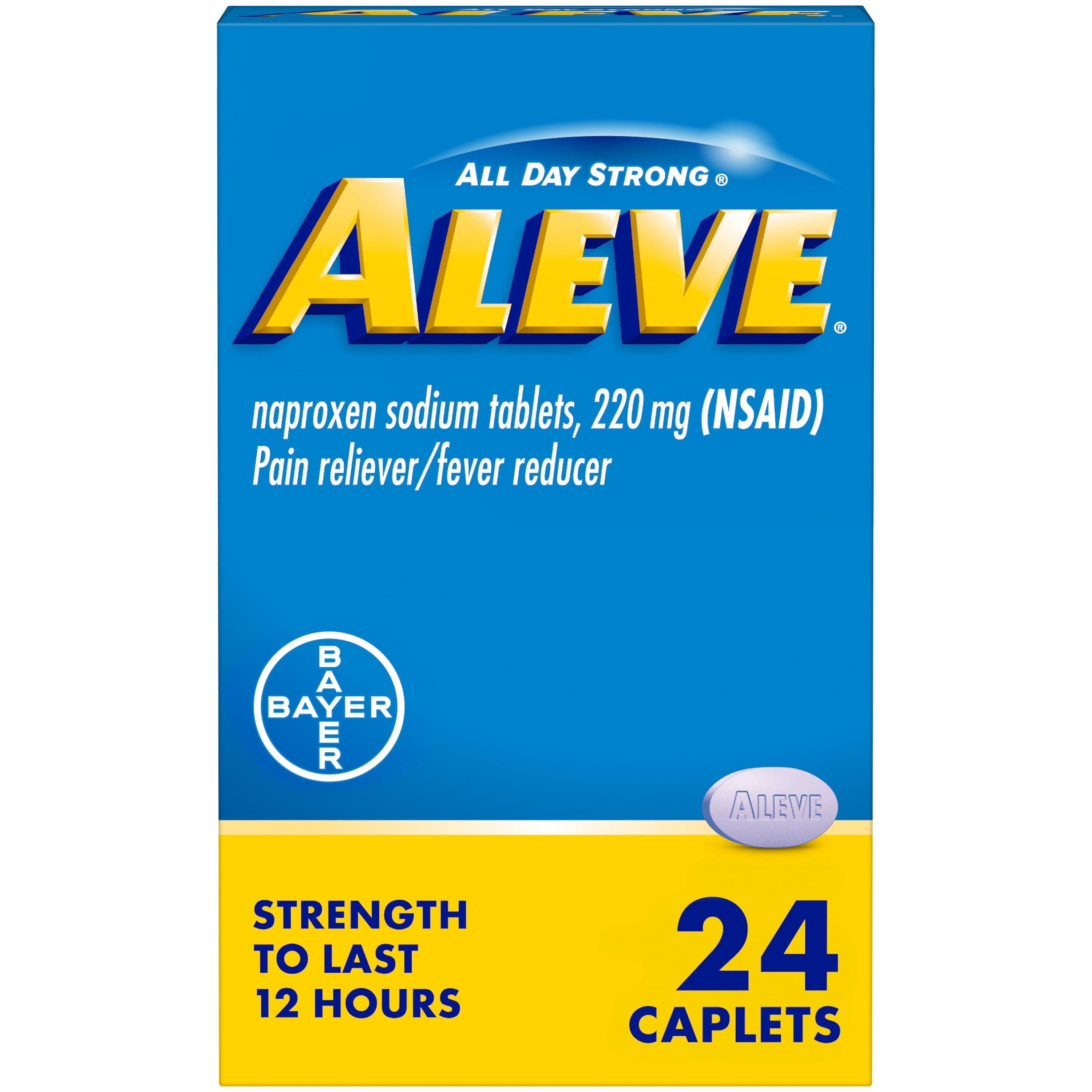 Aleve Pain Reliever Naproxen Sodium Caplets ‐ 24 Count