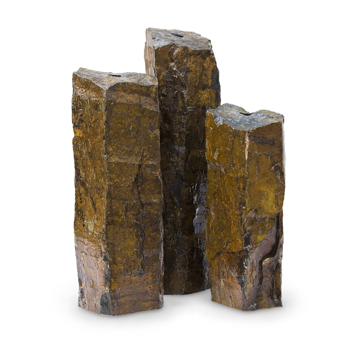 Aquascape Outdoor Fountain Columns, Mongolian Basalt Stone, 24", 30", 36" (3 Pack)