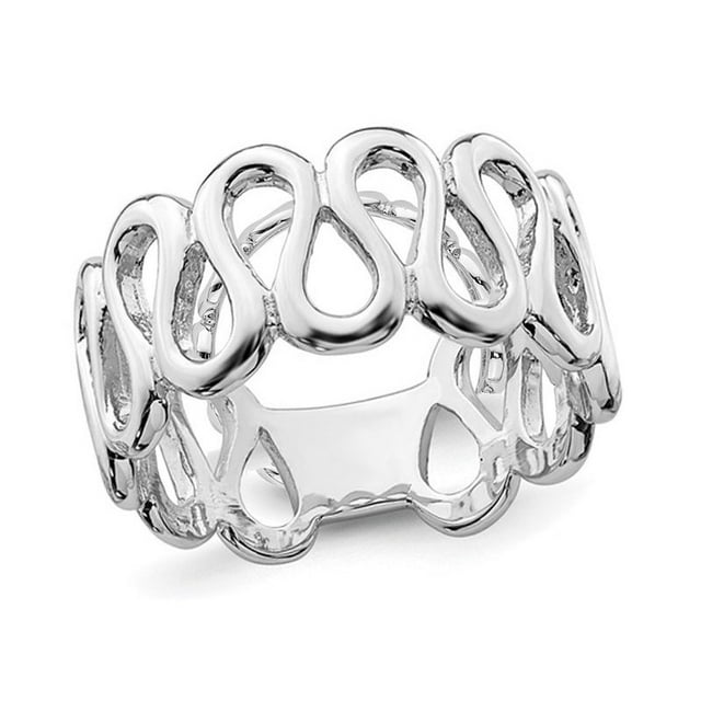 Sterling Silver Fancy Swirl Ring Band