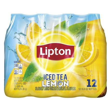 (2 Pack) Lipton Lemon Iced Tea, 16.9 Fl Oz, 12