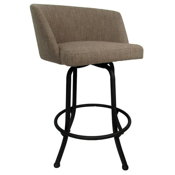 Swivel Counter Metal Bar Stool 26" Joey - Basin Beige - Black