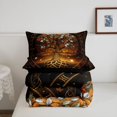 thumbnail image 5 of Homewish Retro Tree Of Life Queen Comforter Set,Astrology Style Comforter Sets Queen,Gold Orange,Black Reversible,3-Piece,1 Comforter and 2 Pillowcases, 5 of 7