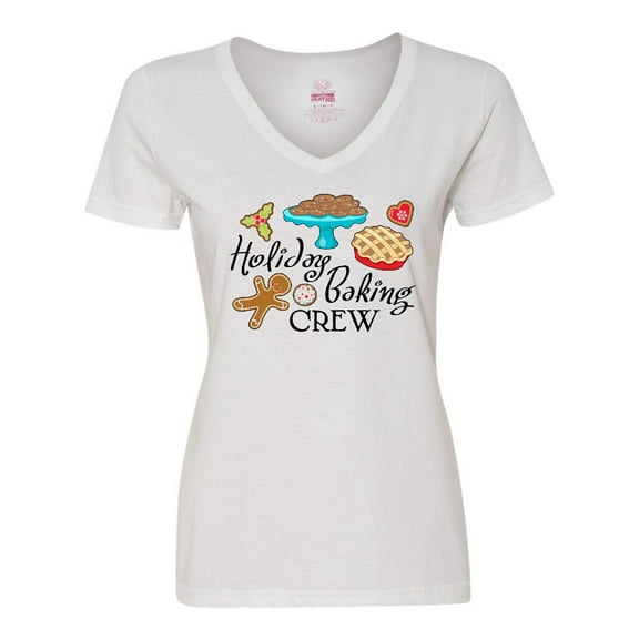 Inktastic Holiday Baking Crew Women's V-Neck T-Shirt