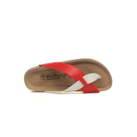

Rotosw Women Color Stitching Flip Flops Slip On Water Shoes Casual Summer Flat Slippers