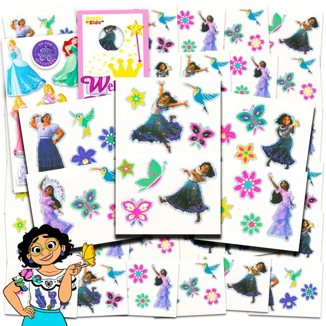 Set de tatuajes temporales Disney Encanto con 96 tatuajes y pegatinas