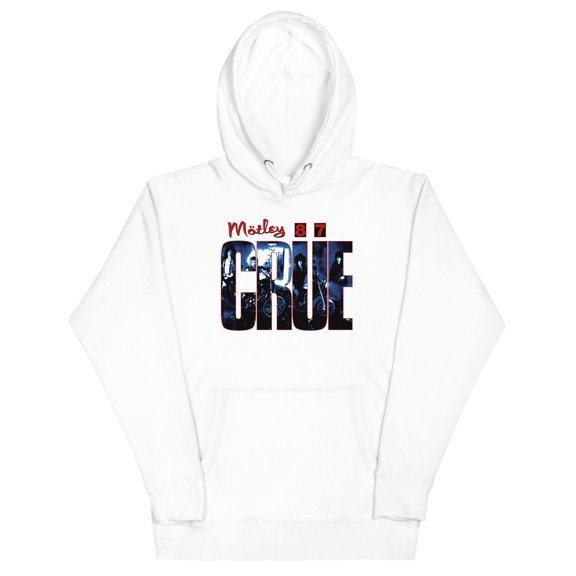 Motley Crue - 1987 Tour Vintage Classic Unisex Hoodie - White - Small