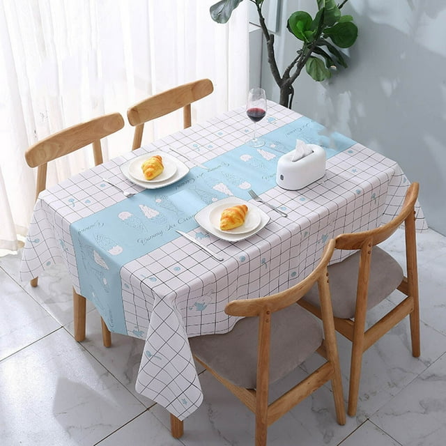 Nappe Basse en PVC Imperméable, Protège-Table Anti-Déversement, Tapis de Table, Housse de Table de Salle à Manger