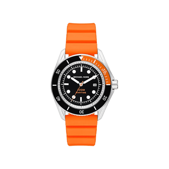 Michael Kors MK9157 Maritime Three-Hand Date Orange Silicone Men's Watch