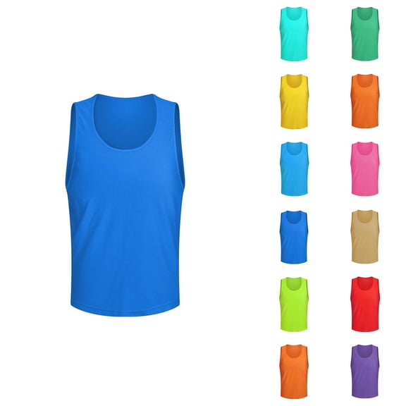 Tank Tops Men Lightweight Breathable Crewneck Pinnies Scrimmage Vests Soccer Pennies Sports