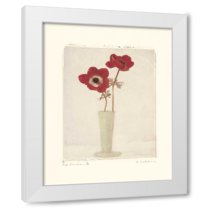 Amy Melious 15x18 White Modern Wood Framed Wall Art Titled - Red Anemones II