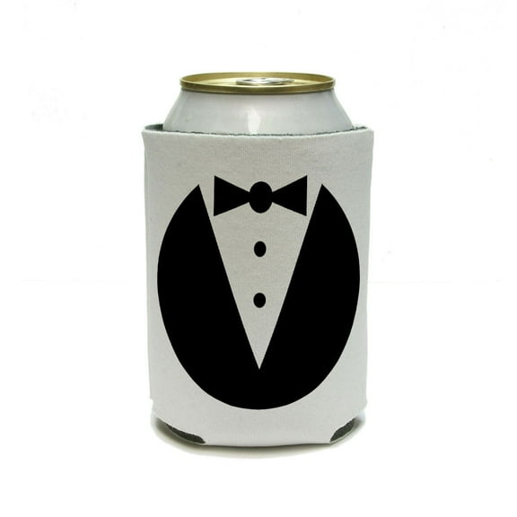 Tuxedo - Wedding Bachelor Shower Can Cooler Drink Insulator Beverage Insulated Holder
